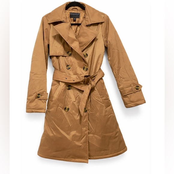 Jackets & Blazers - Bernardo Overcoat Women XS Brown Ecoplume Lightweight Polyester Double  Breast